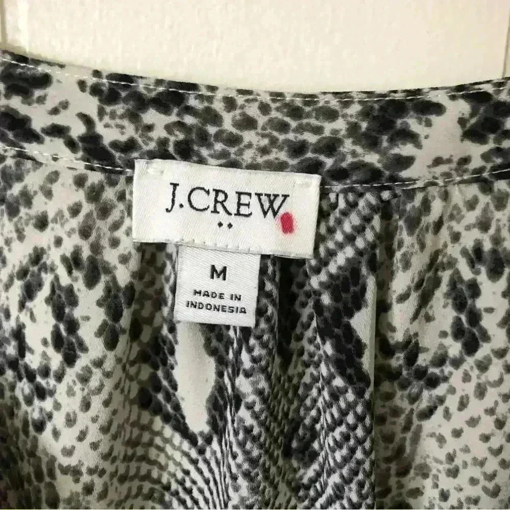 J.Crew Lightweight Snakeskin Printed Polyester Top Blouse Size M